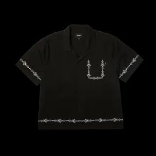 Pinstripe Embroidered Resort Shirt