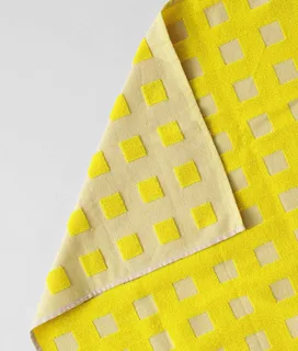 Squares Woven Terry Tea Towel – Oat/Yellow