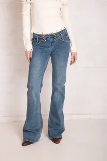 Charlie Western Buckle Flare Jeans