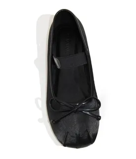 Black Satin Mary Jane Flats