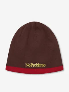 No Problemo NP Stripe Reversible Beanie - Brown