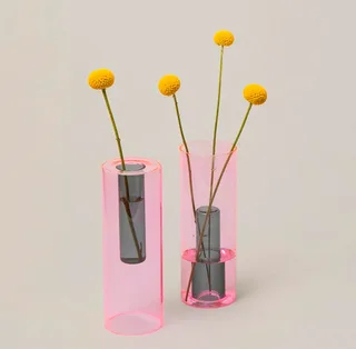 Tall Reversible Vase in Pink and Green