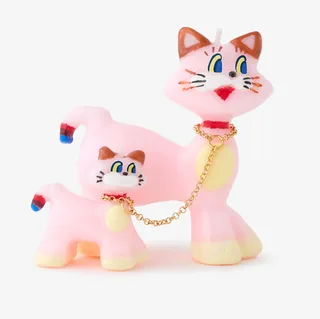 Pink Cats Candle