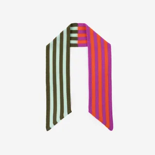 Colorblock Stripe Mini Ribbon Scarf