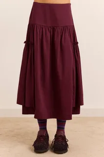 Berta Midi Skirt - Plum