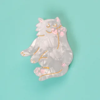 Pince à cheveux Chat Blanc